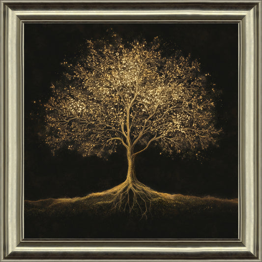 Gold Tree framed print by M Torelli