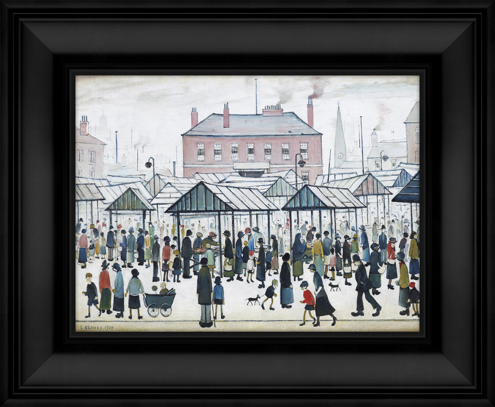 Market Scene framed print by  L S Lowry