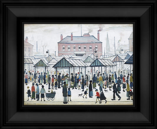 Market Scene framed print by  L S Lowry