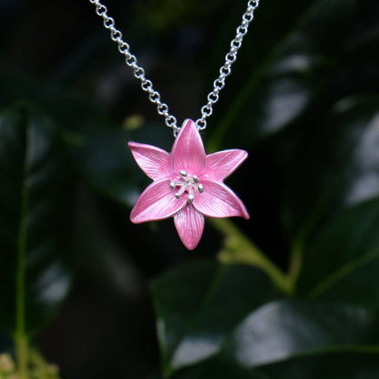 Lily Pink Necklace and Earrings