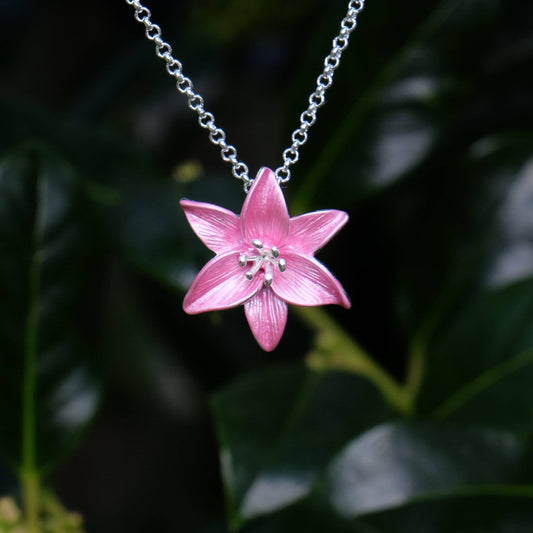 Lily Pink Necklace and Earrings