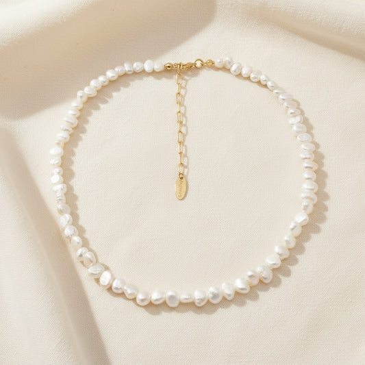Freshwater Pearl Necklace Gold