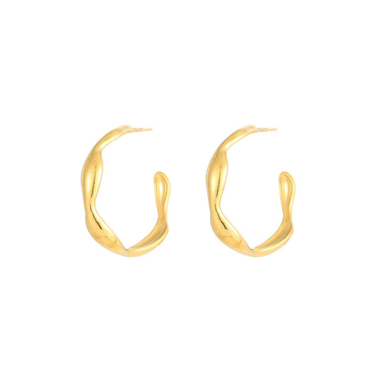 Earrings - Molten Hoop Gold