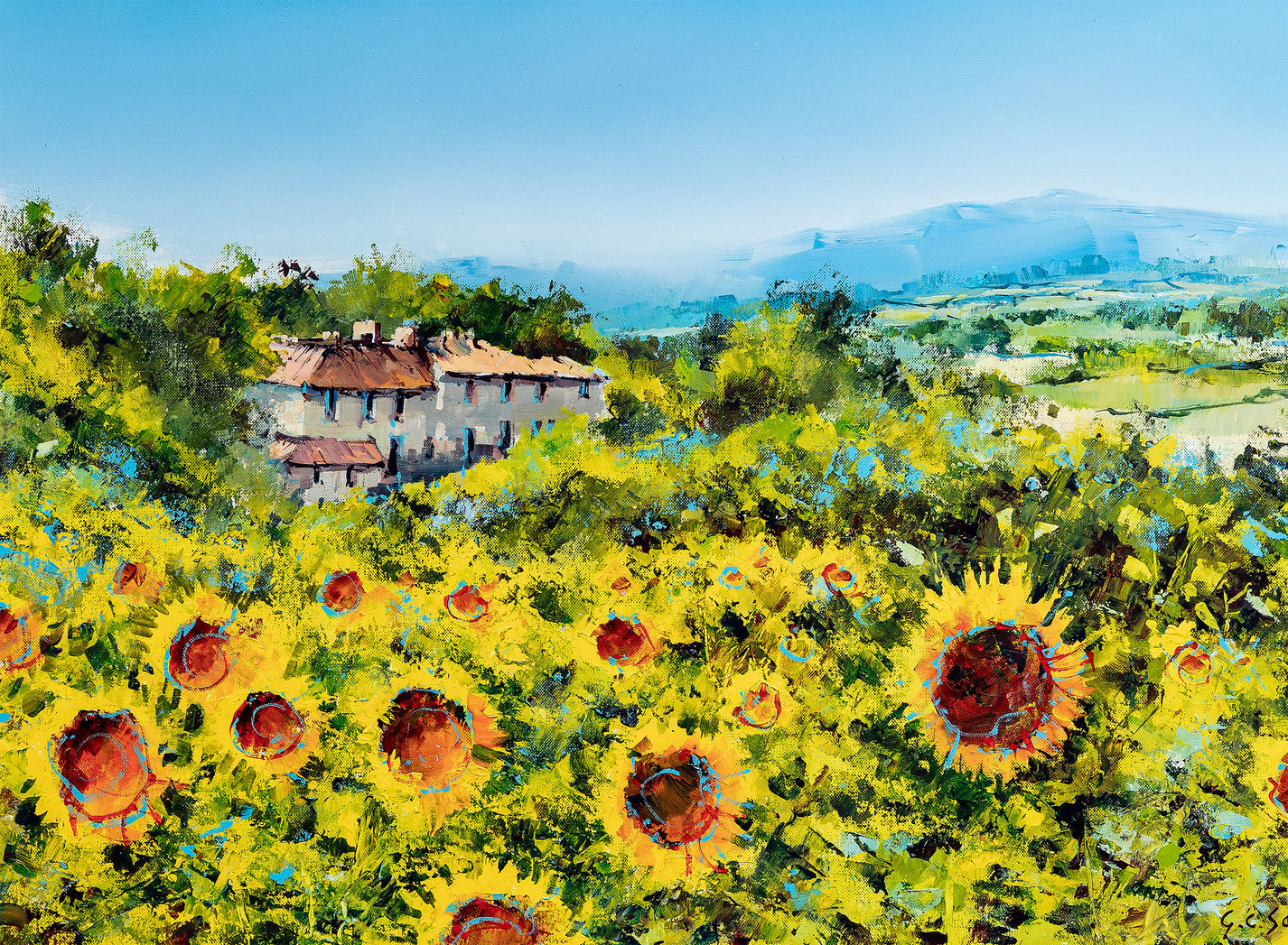 Tuscan Sunflowers Original Painting By Gary Sams Artworx Gallery tuscan-sunflowers-original-painting-by-gary-sams-artworx-gallery