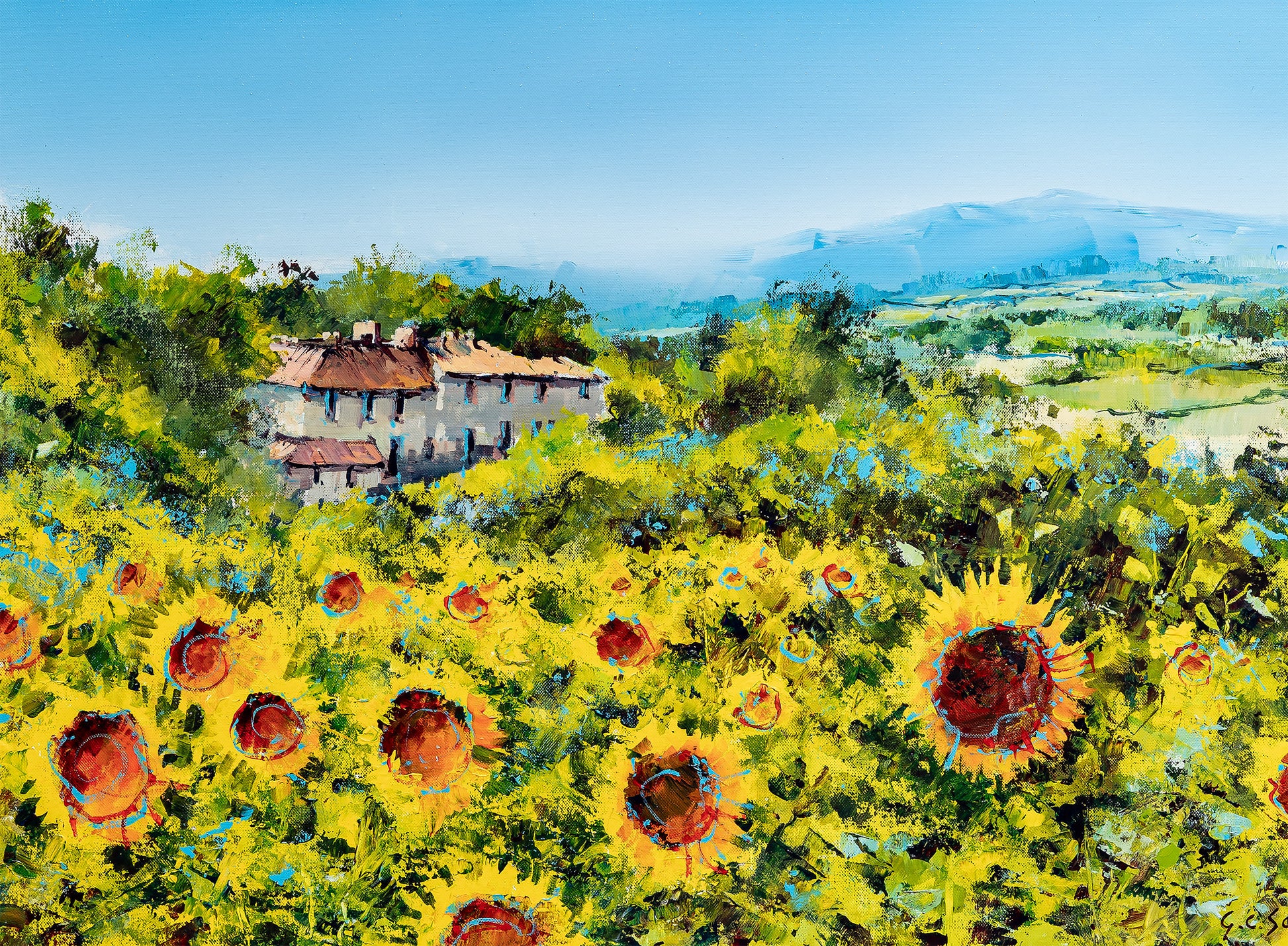 Tuscan Sunflowers original painting by Gary Sams