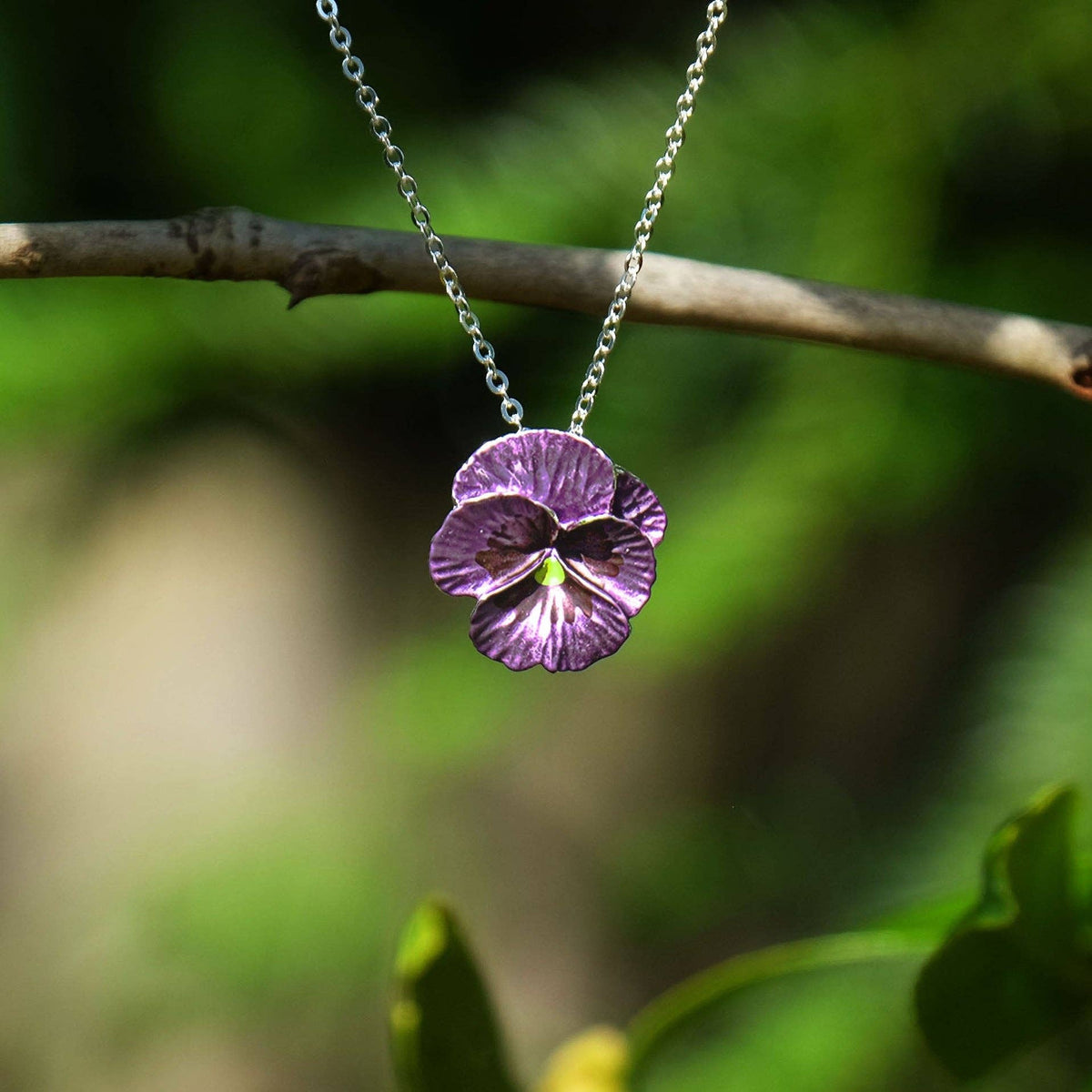 Pansy Purple Necklace and Earrings