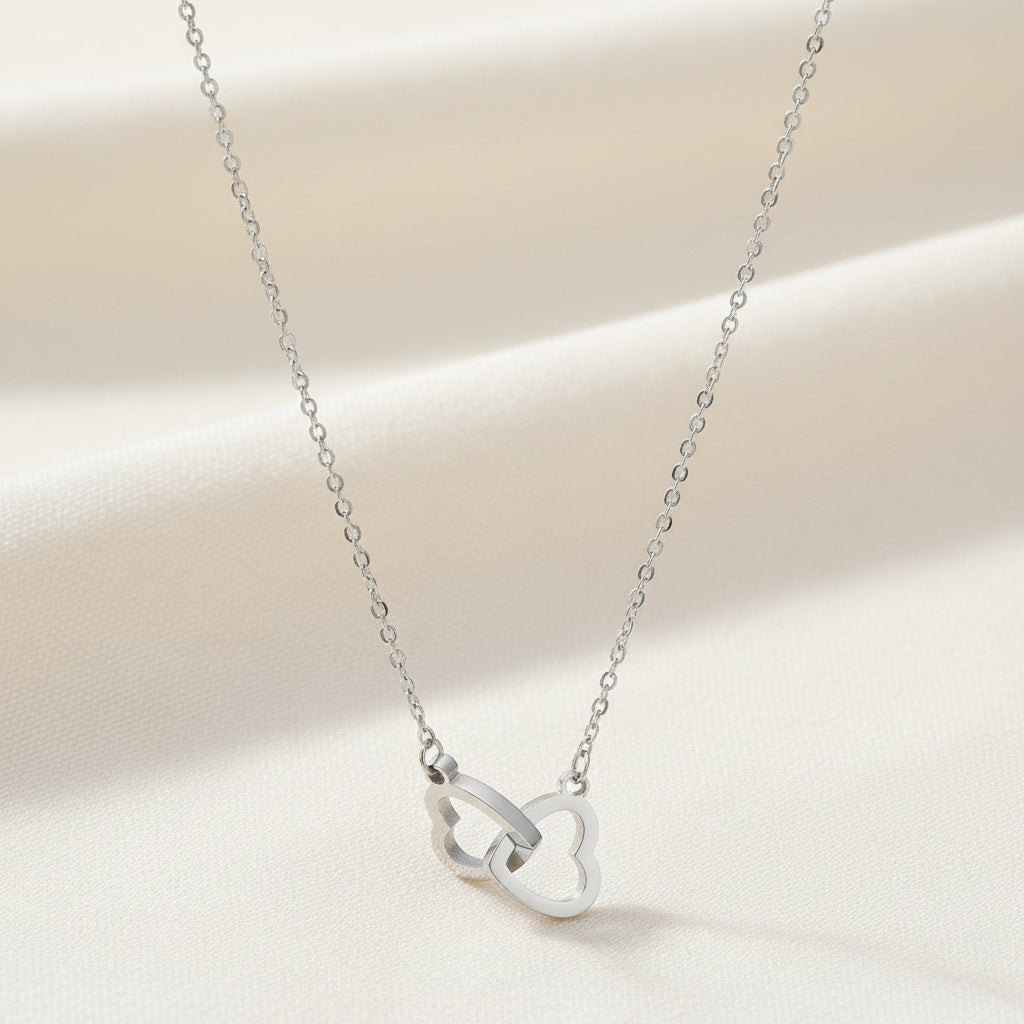 Linked Hearts Necklace Silver