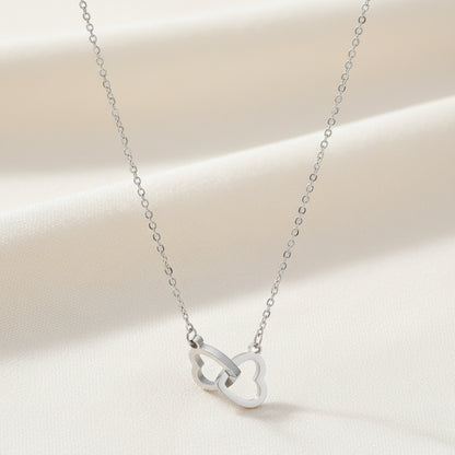 Linked Hearts Necklace Silver