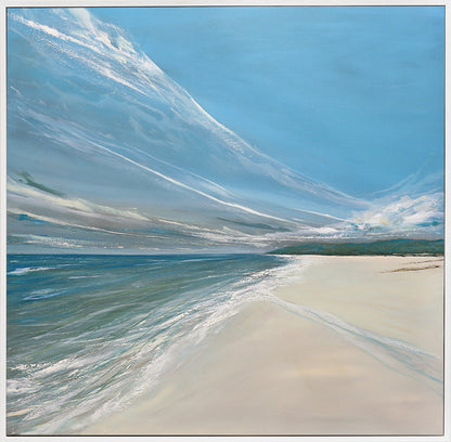 Beyond the Headland framed print by Jane Skingley