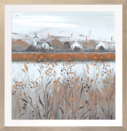 Copper Marshlands Square framed prints by Diane Demirci
