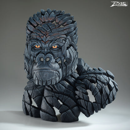 Detailed sculpture of a Mountain Gorilla on a grey background