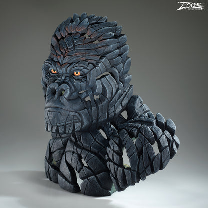 Detailed sculpture of a Mountain Gorilla on a grey background