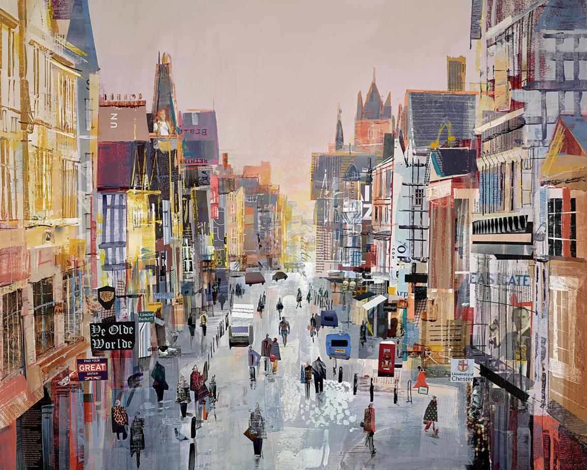 Eastgate Shoppers limited edition print by Tom Butler