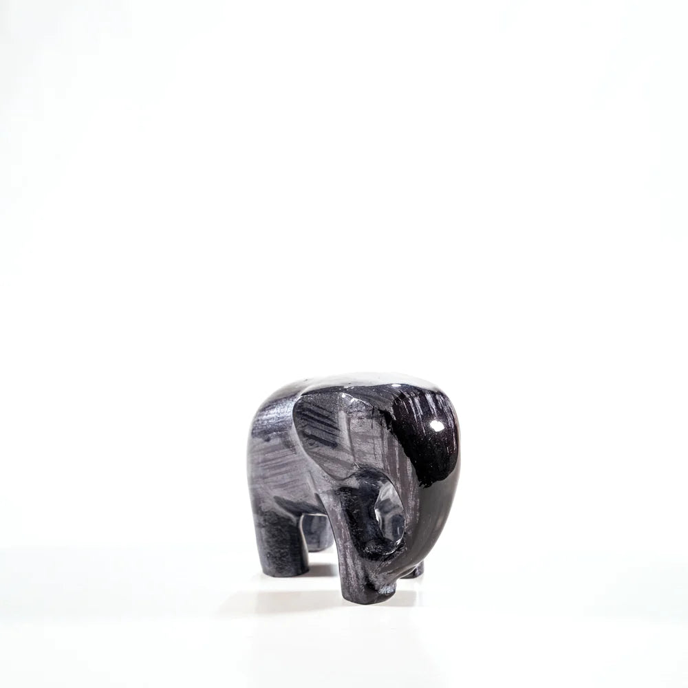 AluminArk Elephant Black recycled aluminium sculpture by Tilnar Art