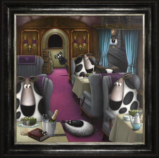 Murder on the Cattle Train Express framed print by Simon Clarke
