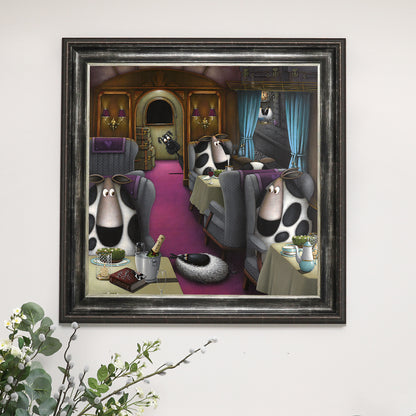Murder on the Cattle Train Express framed print by Simon Clarke