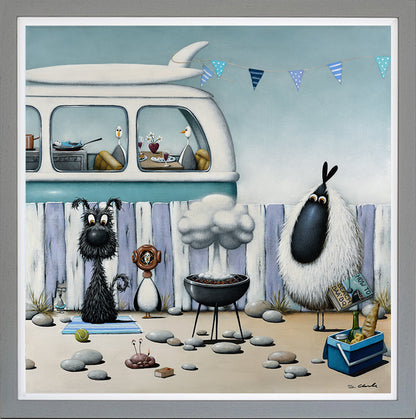 How to BBQ framed print by Simon Clarke