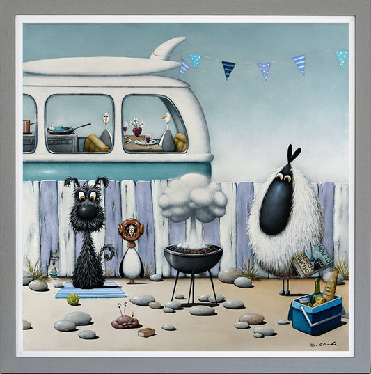 How to BBQ framed print by Simon Clarke