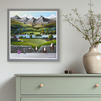 Spring Lambs framed print by Simon Clarke