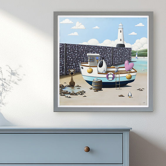 Helping Ewe framed print by Simon Clarke