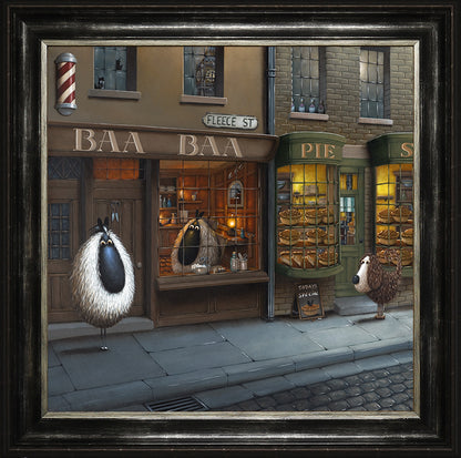 Baa Baa of Fleece Street framed print by Simon Clarke