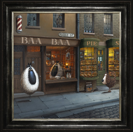 Baa Baa of Fleece Street framed print by Simon Clarke