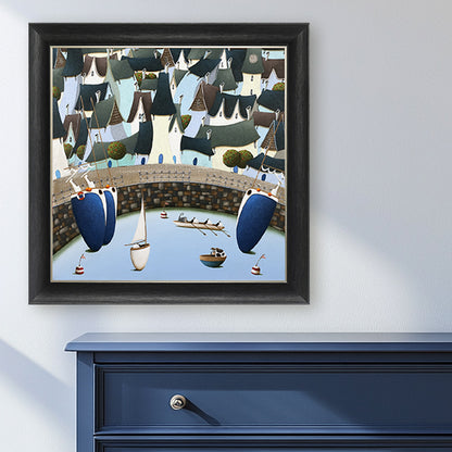 Rowing Ewe framed print by Simon Clarke