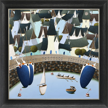 Rowing Ewe framed print by Simon Clarke