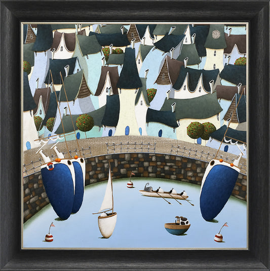 Rowing Ewe framed print by Simon Clarke