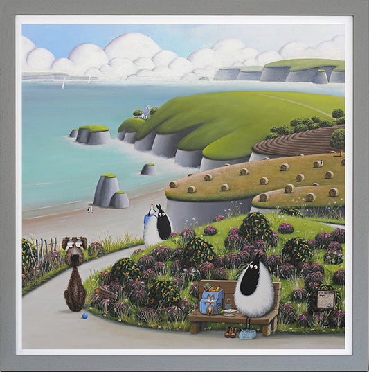 I'll Catch Ewe Up framed print by Simon Clarke