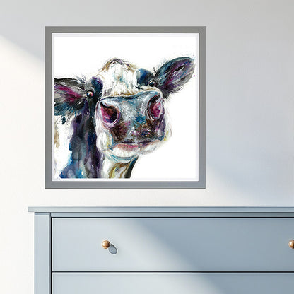 Nosey Cow framed print by Nicola Jane Rowles