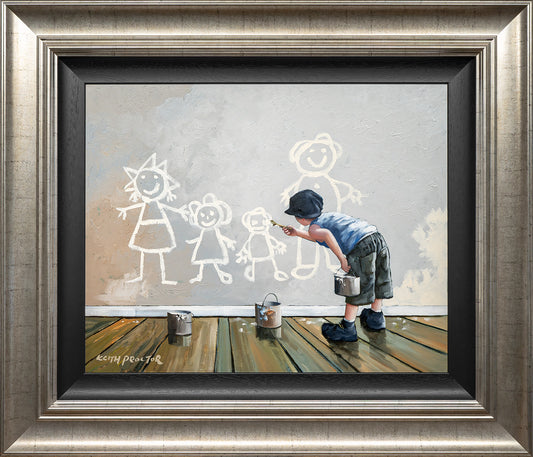 Family Guy original painting by Keith Procto silver frame