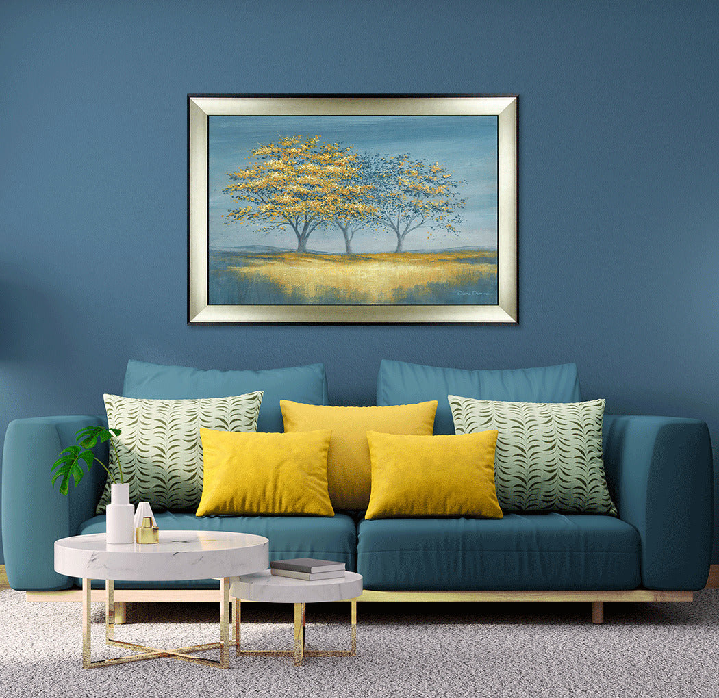 Gold Trees framed print by Diane Demirci
