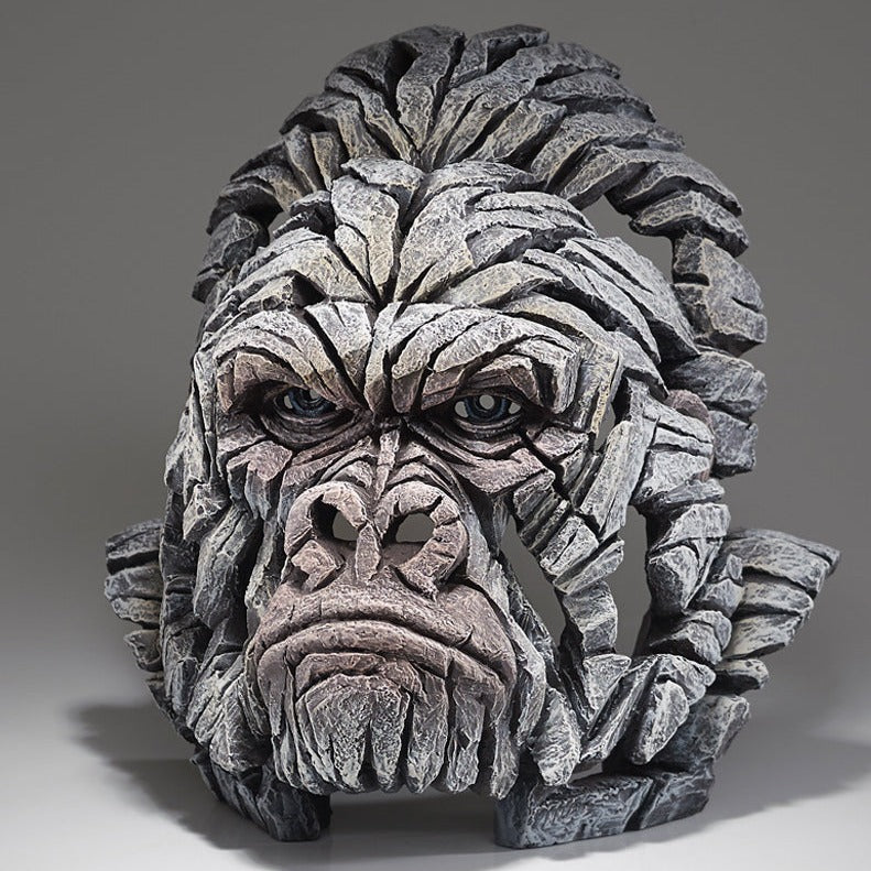 Gorilla Bust - White by Edge Sculpture