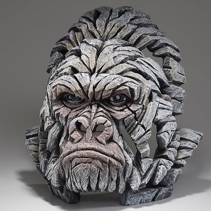 Gorilla Bust - White by Edge Sculpture