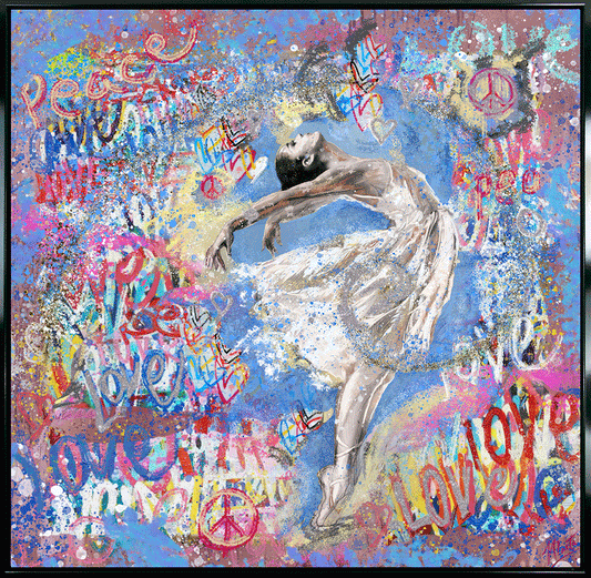 Graffiti Ballerina I framed print by Marta Wiley