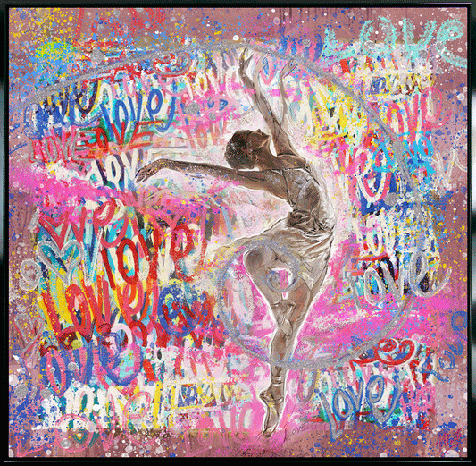 Graffiti Ballerina II framed print by Marta Wiley