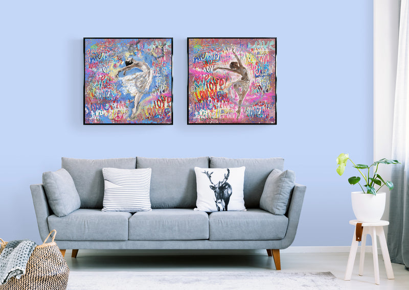 Graffiti Ballerina I framed print by Marta Wiley