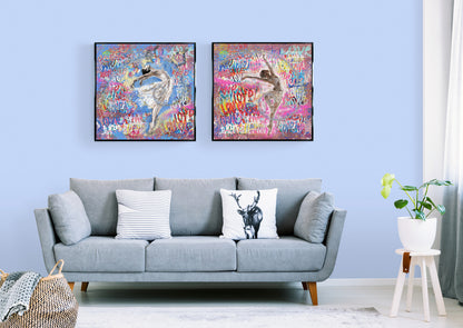 Graffiti Ballerina I framed print by Marta Wiley
