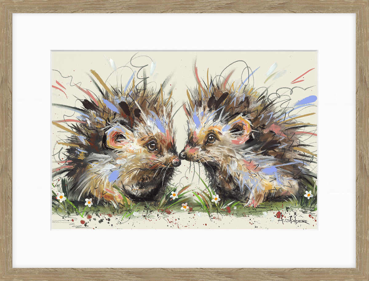 Hedgehugs framed print by Ashley Saunders