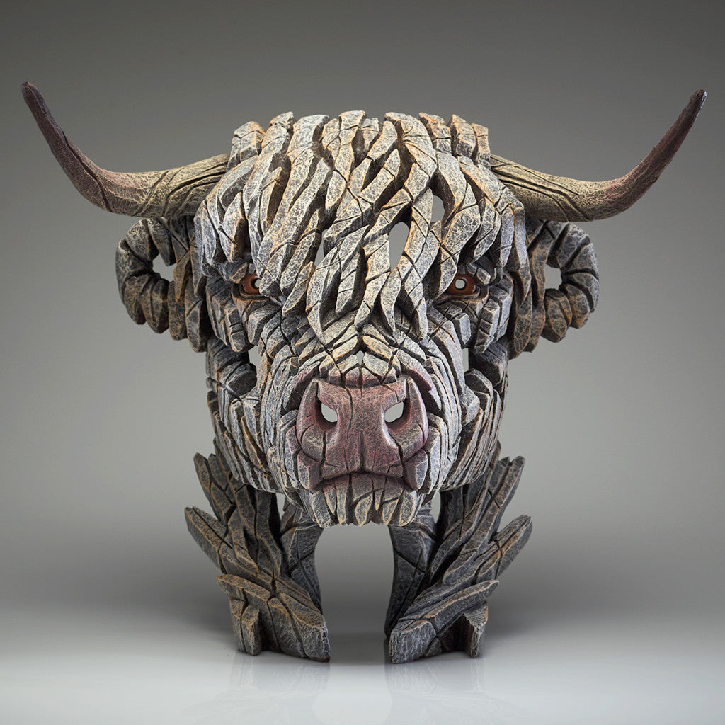 Highland Cow Bust White from Edge Sculpture by Matt Buckley