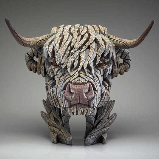 Highland Cow Bust White from Edge Sculpture by Matt Buckley