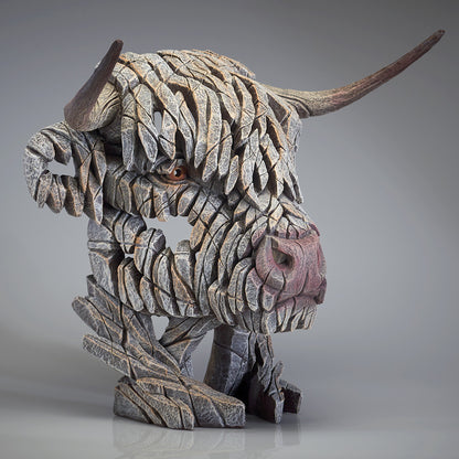 Highland Cow Bust White from Edge Sculpture by Matt Buckley