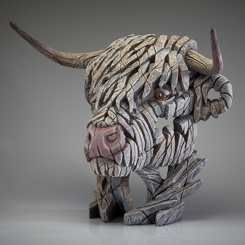 Highland Cow Bust White from Edge Sculpture by Matt Buckley