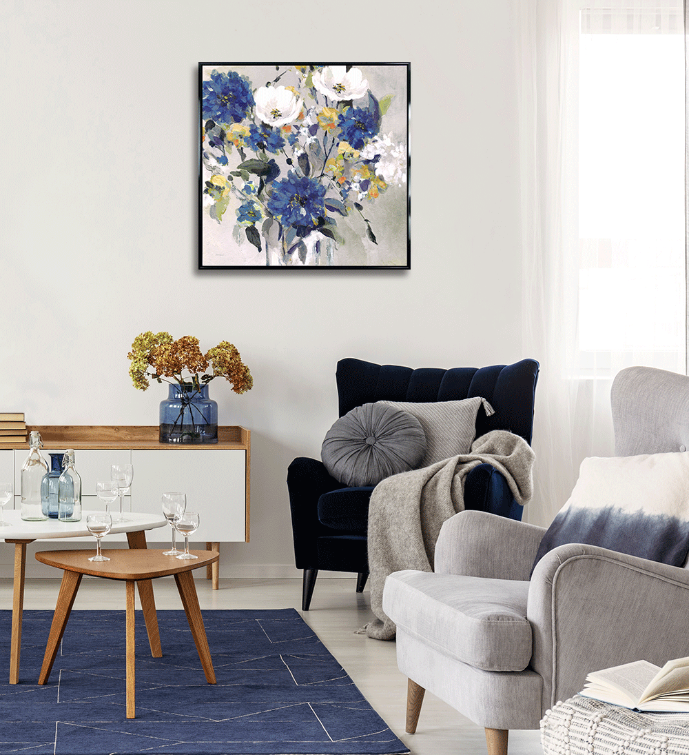 Indigo Explosion framed print by Carol Robinson