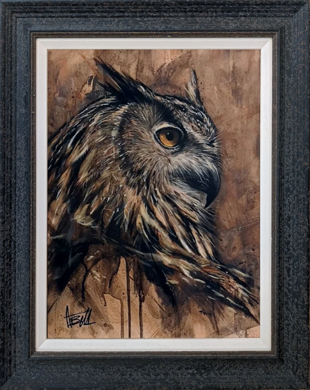 Wise Owl original painting by Alex Bell