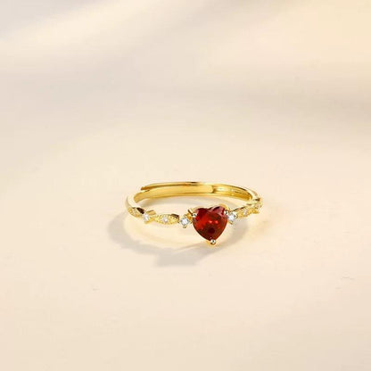 Ruby Heart Ring Gold