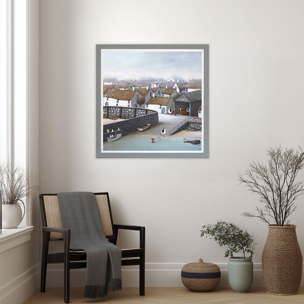 Resc Ewe framed print by Simon Clarke