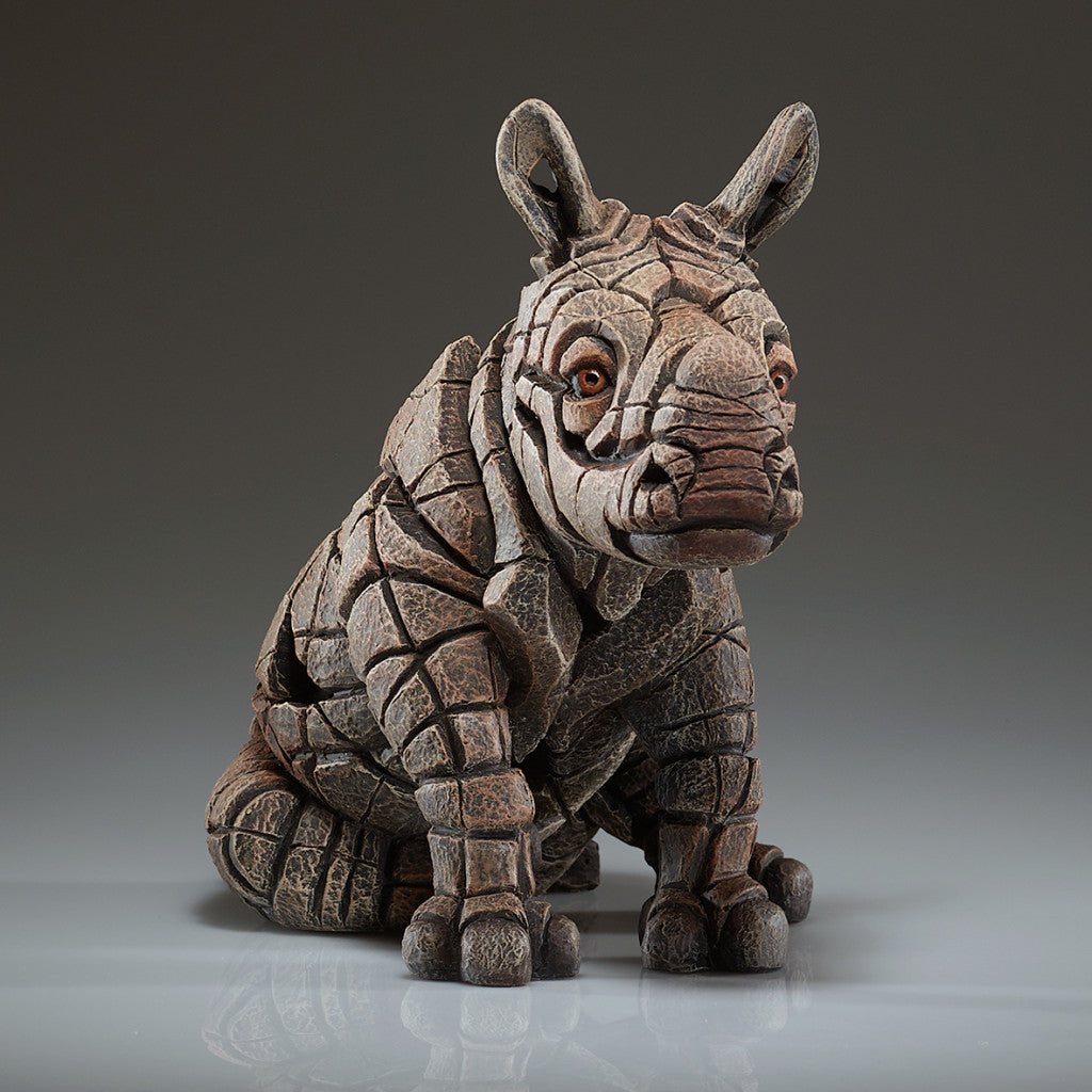 Edge Sculpture Rhinoceros Calf White by Matt Buckley