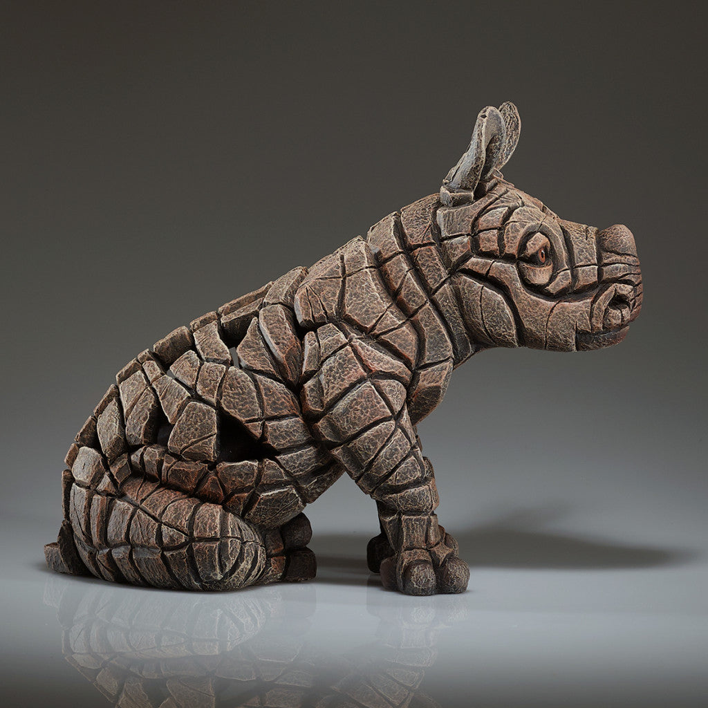 Edge Sculpture Rhinoceros Calf White by Matt Buckley